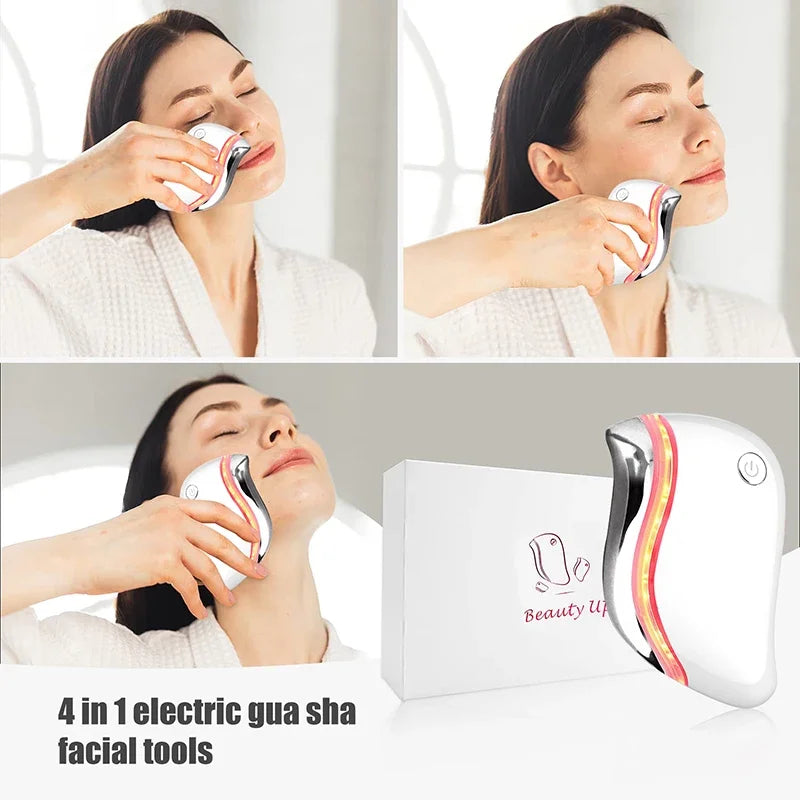 4 in 1 Electric Guasha Massager Heating Vibration Red Light Massage Machine for Face Body Guasha Scraping Fat Burning Slimming