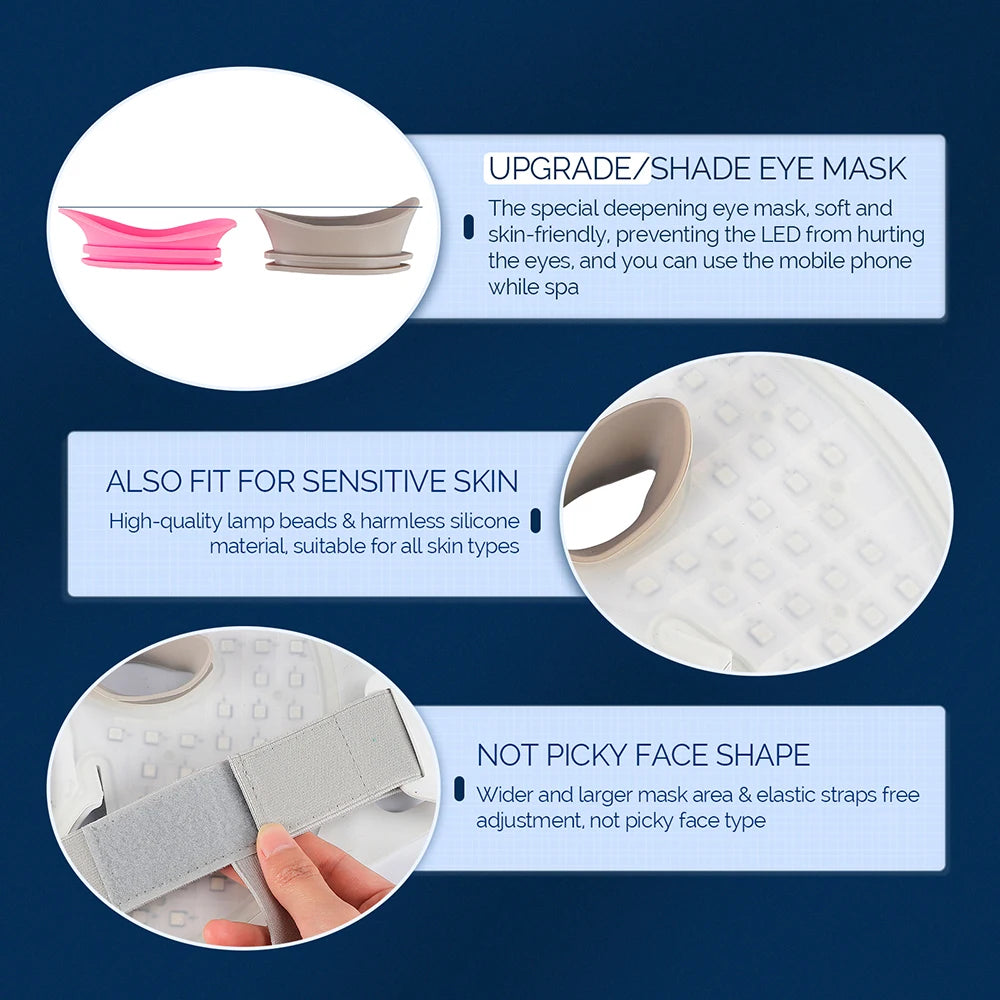LED Silicone Beauty Mask with 7 Color Options for At-Home Skin Care