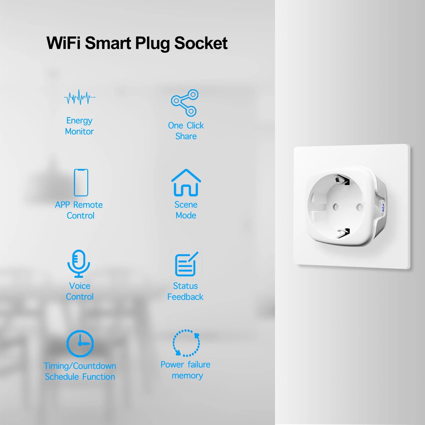 Smart home wifi outlet plug remote control US standard