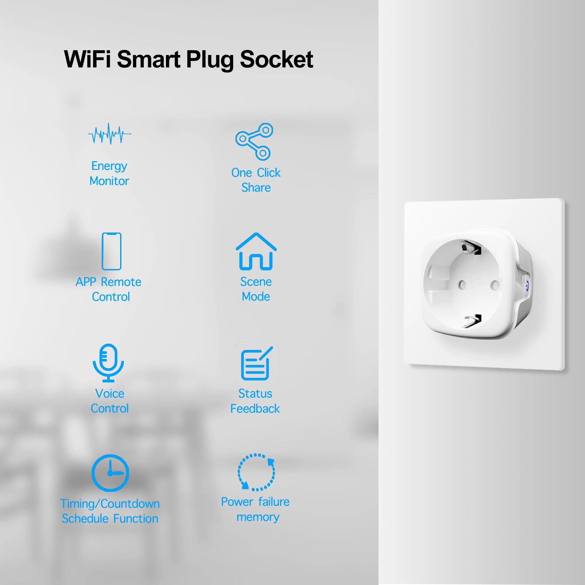 Smart home wifi outlet plug remote control US standard