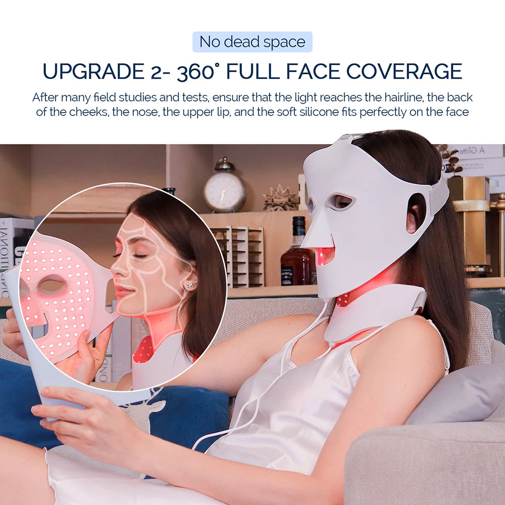 LED Silicone Beauty Mask with 7 Color Options for At-Home Skin Care