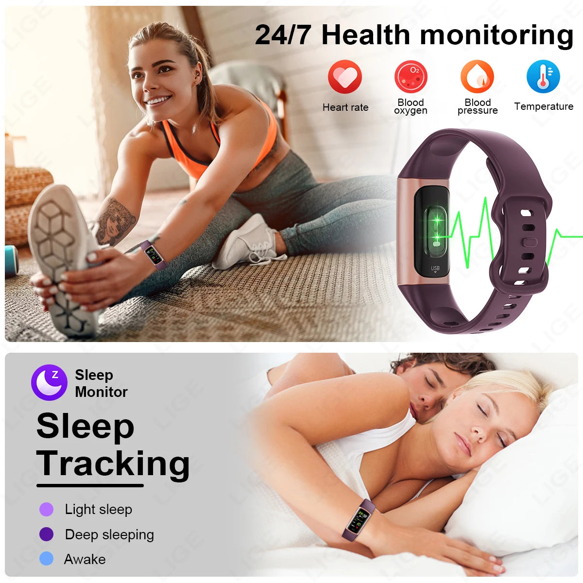Fitness tracker daily activity steps calories health companion wristband