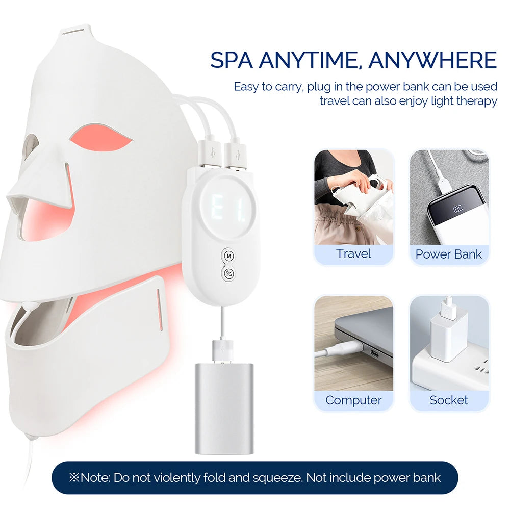 LED Silicone Beauty Mask with 7 Color Options for At-Home Skin Care